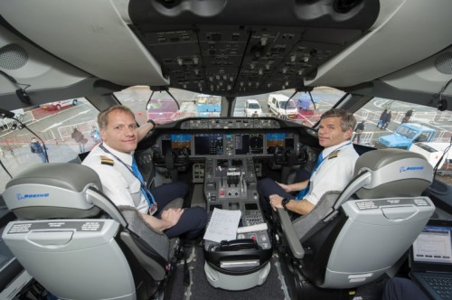 piloten in cockpit